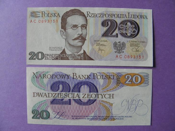 Poland 20 Zlotych 1-6-1982 P 149 UNC 