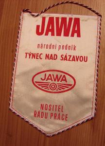 vlaječka JAWA-TÝNEC NAD SÁZAVOU - plochá dráha - MS 1988 PRAHA-20x14cm
