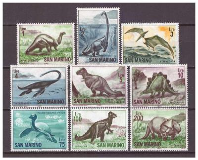 San Marino 1965 fauna - kompletní série "Prehistoric Animals" 