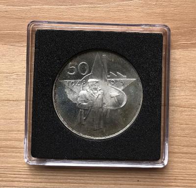 Stříbrná mince 50 Kčs PROOF Vítězný Únor 1973,5.00ks