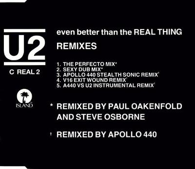 U2-EVEN BETTER THAN THE REAL THING REMIXES CD SINGLE 1992.
