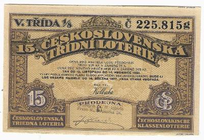 LOS Třídní loterie Československa - 1926
