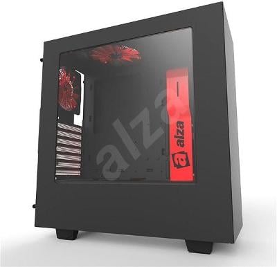 Počítačová skříň NZXT S340 Alza edice černo-červená