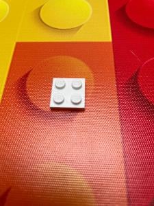 1x Lego plate 2x2 bílá white 3022