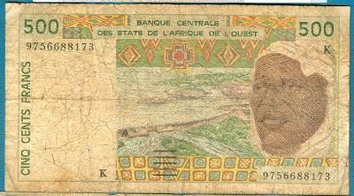 Senegal 500 franků 1997 z oběhu (západní Afrika)