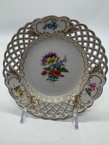 Míšeň, Meissen porcelánový prolamovaný talíř 