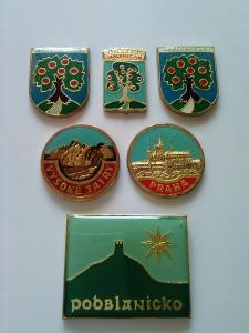 Kov ozdoby odznaky, PRAHA, Vysoké Tatry, k nalepení, 6x