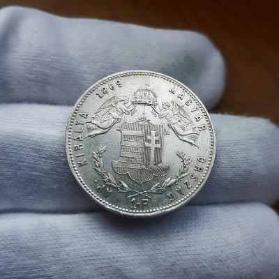 Stříbrný 1 zlatník 1869k.b. 