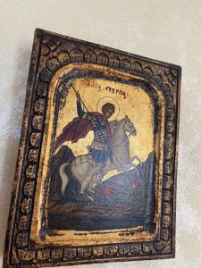 stará byzantská dřevěná  ikona, ručně vyrobena