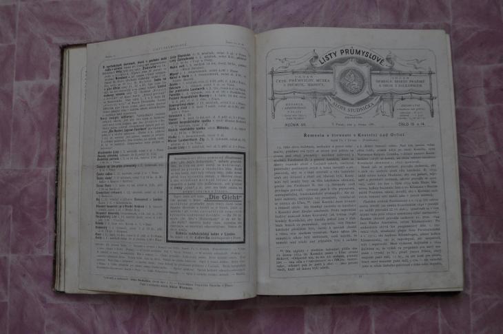 Kniha-Listy průmyslové,rok 1880 až 1882.