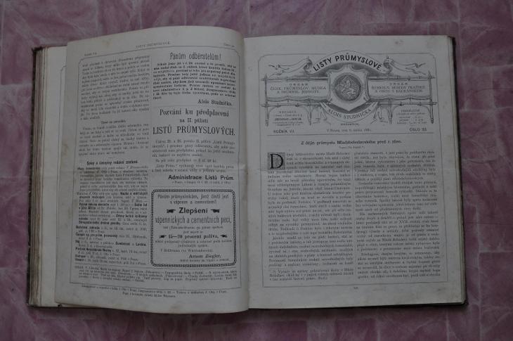 Kniha-Listy průmyslové,rok 1880 až 1882.