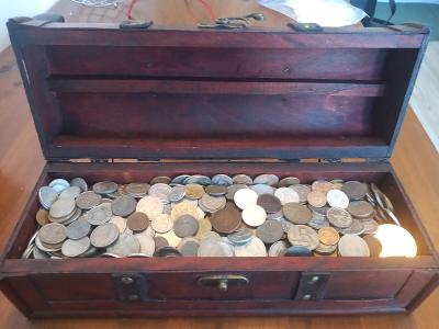 Velká sbírka mincí 6 kg, cca.1400 kusů