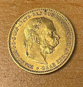 Zlatá 10 koruna 1897 Franz Josef I. , LUXUSNÍ STAV - ražební lesk !!!