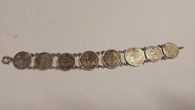 Mince stříbro šatlén ke kapesním hodinkám kopějky