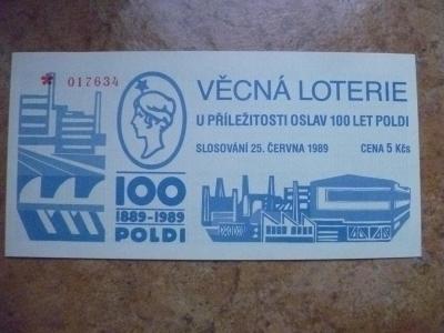 Kladno,Los Loterie 1989   100let poldi