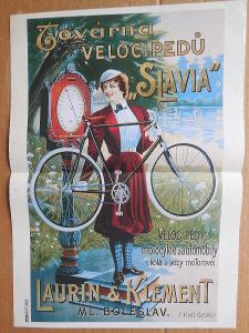 Plakát Laurin & Klement  továrna velocipedů, z druhé strany automobilů