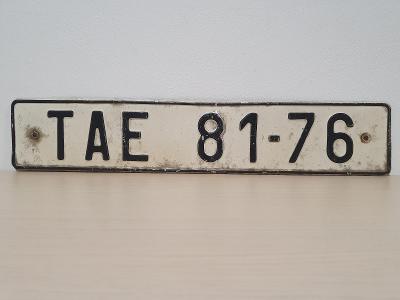 Stará registrační značka SPZ RZ - TAE