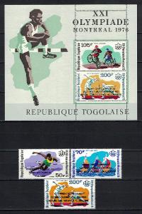 Togo 1976 "Summer Olympic Games 1976 Montreal" Mi BL109A+1201A-1203A