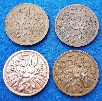 Československo 50 haléř 1947, 1948, 1949 a 1950