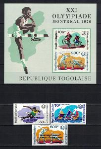 Togo 1976 "Summer Olympic Games 1976 Montreal" Mi BL109B+1201B-1203B
