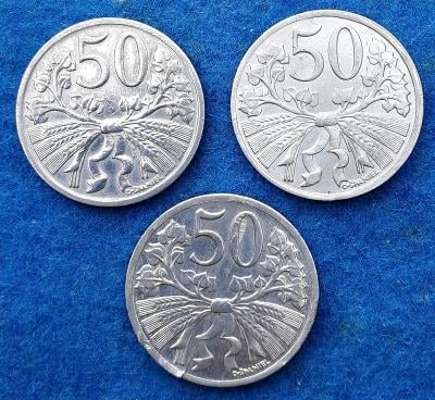 Československo 50 haléř 1951, 1952 a 1953 - vada střižku