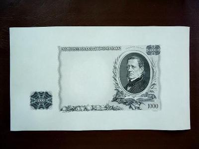Černotisk bankovky 1000 Korun 1934  💥Revers💥Hlubotisk  Vzacny