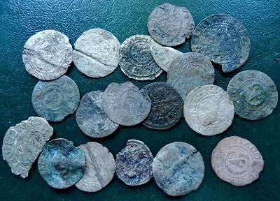 Konvolut stredoveke Stribrne mince 18 kusu 💥Groše💥Original