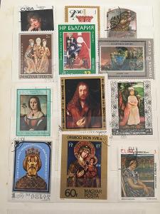 12 ks známky téma umění obrazy jednotlivé známky Sada 11
