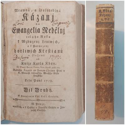 Česká kniha z roku 1778