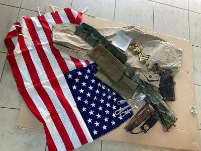 US ARMY - uniforma , opasek ,pouzdra a další velký soubor - US prapor 