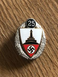 Německý odznak 25 let spolku veteránů  - pozůstalost