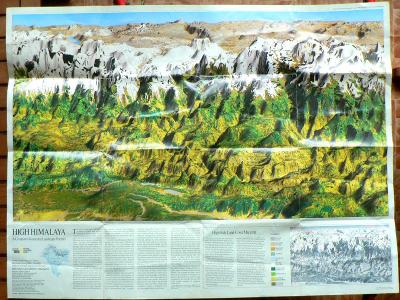 Mapa Mount Everest Vysoká Himaláj (1988)				