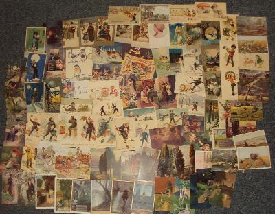Krásná sbírka pohlednic různých motivů v albu!! 96 kusů!!