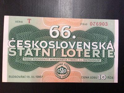 66. Československá státní loterie 1967 - série T