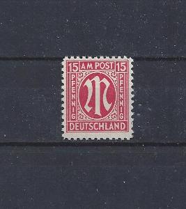 Neražené známky - svěží ** Německo BIZONE 1945 - 15 pf