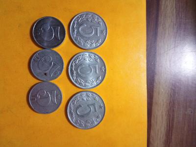 Staré Československé mince 5 haléřů, 6 ks 
