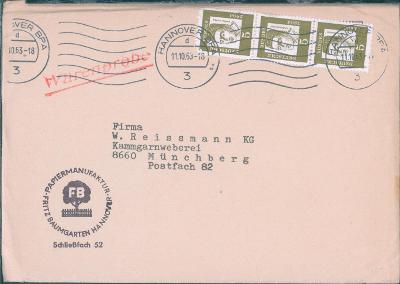 14B1286 Firemní dopis Hannover - Münchberg