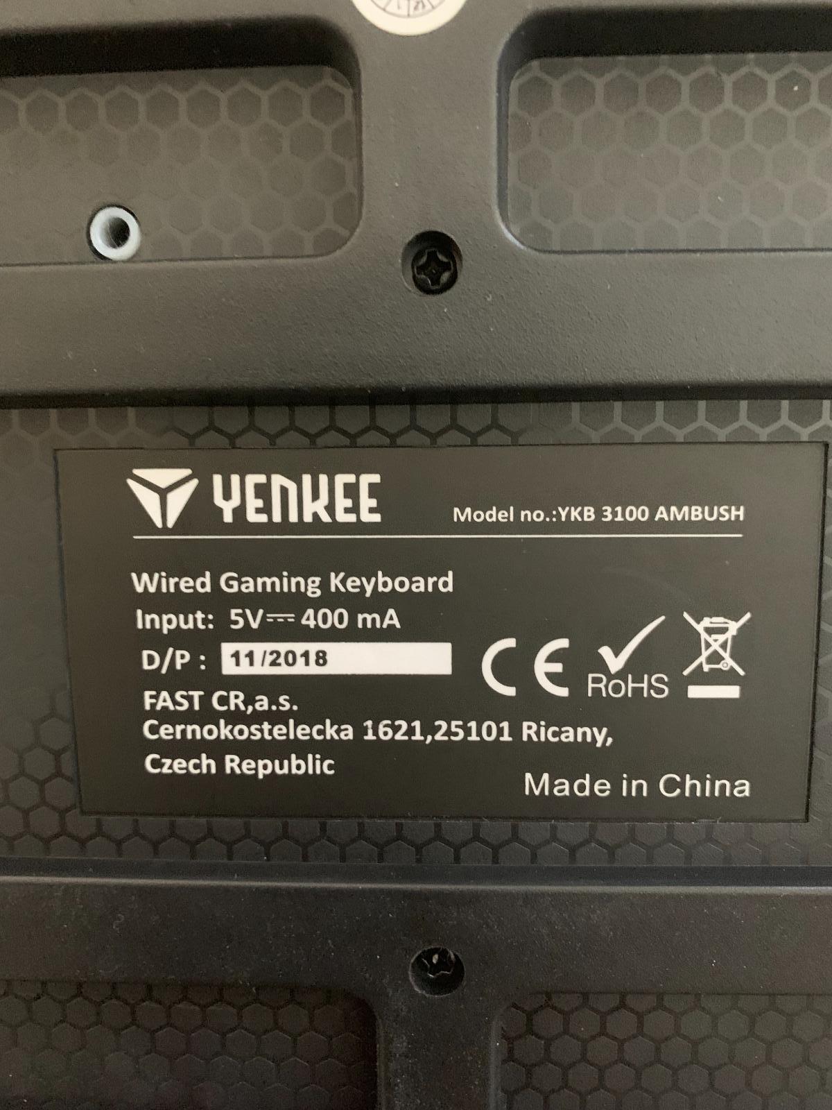 Herní klávesnice Yenkee - Vstupné zariadenie k PC