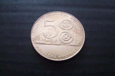 Zlac. Ag Medaile  " 50 LET POVAŽSKÉ STROJÍRNY  " 1929 - 1979 R