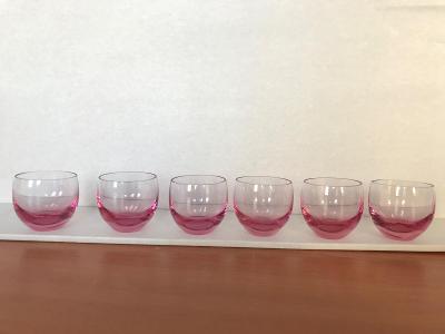 TOP STAV Moser sklenice Culbuto komplet set rosalinova barva SIGNACE 