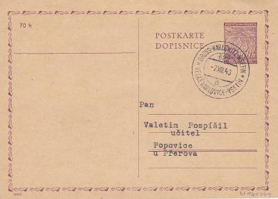 CDV 7, vlaková pošta 622, Velké Karlovice-Vsetín 1940-Popovice, Přerov