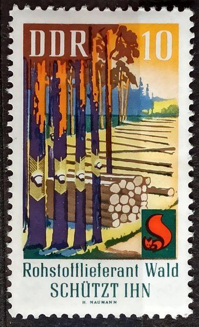DDR: MiNr.1463 Forests as Natural Resources 10pf, Forest Fires ** 1969