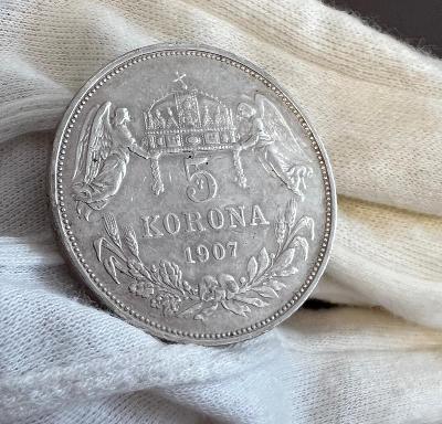 # 5 koruna FJ I. # 1907 KB Kremnica # pěkná! #