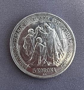 # 5 koruna FJ I. KORUNOVAČNÍ # 1907 KB Kremnica # krásná! #
