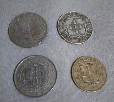 4 x Penny, Jamajka, 1919, 1926, 1928, 1938