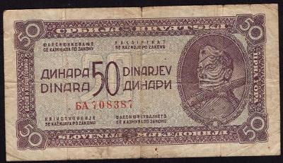 JUGOSLÁVIE 50 Dinaru 1944