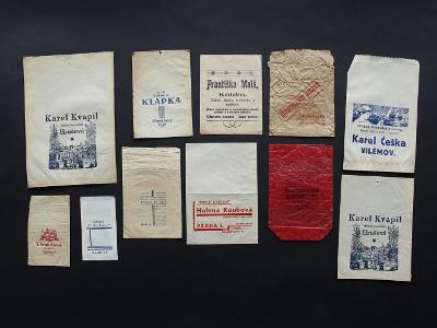 Sbírka sáčků z drogerií a koloniálů, 11 kusů