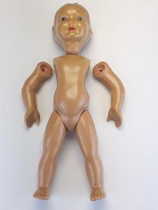 starožitná dětská panenka - tvrdý plast