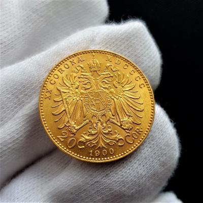 Extrémně vzácná rakouská zlatá 20 Koruna 1900 BZ, František Josef I.