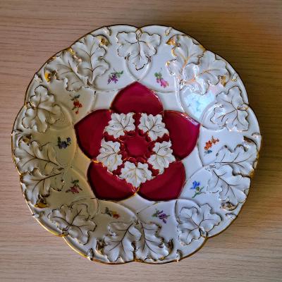 Míšeň, Meissen porcelánový talíř, mísa. Průměr 28,5 cm
